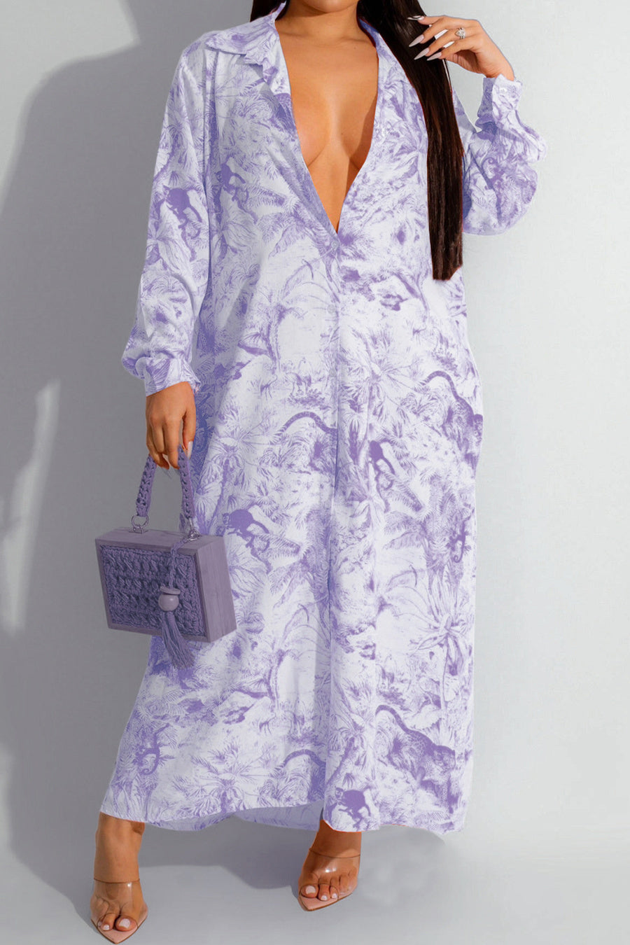 Spring Print Maxi Dress