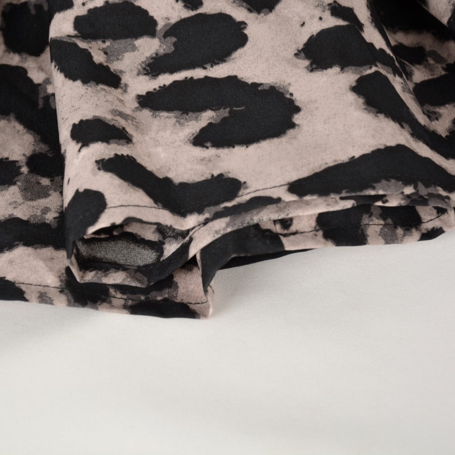 High Waist Leopard Print Midi Skirt