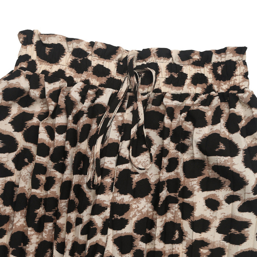 Leopard High Waist Drawstring Pants