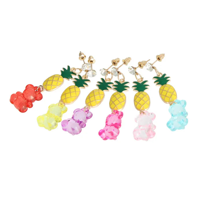 Pineapple Teddy Bear Earrings