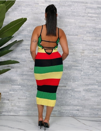 Striped Ribbed Dress