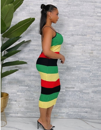 Striped Ribbed Dress