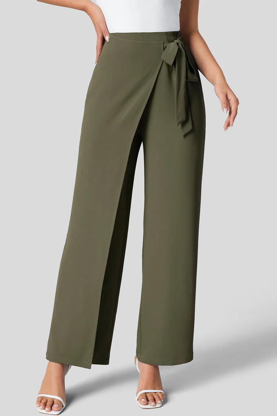 Side Belt High Waist Pants