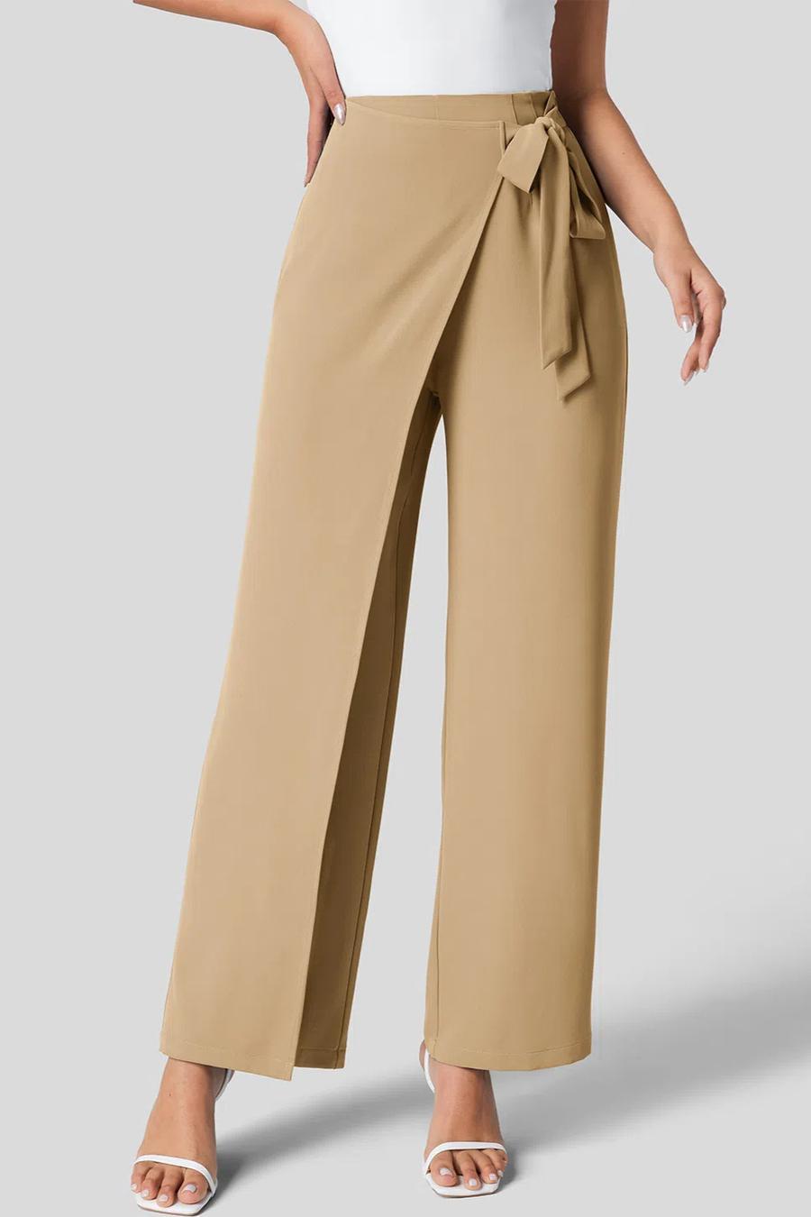 Side Belt High Waist Pants