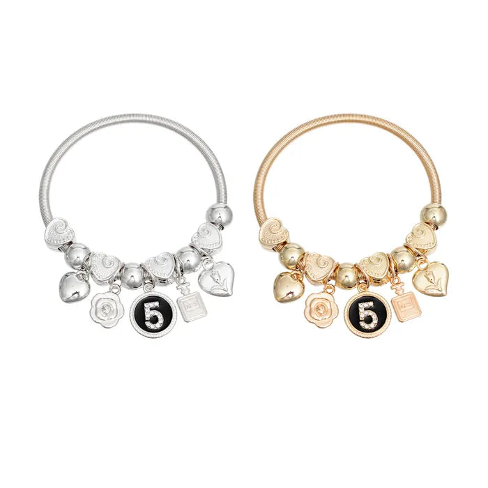Number 5 Fashion Coil Bracelets