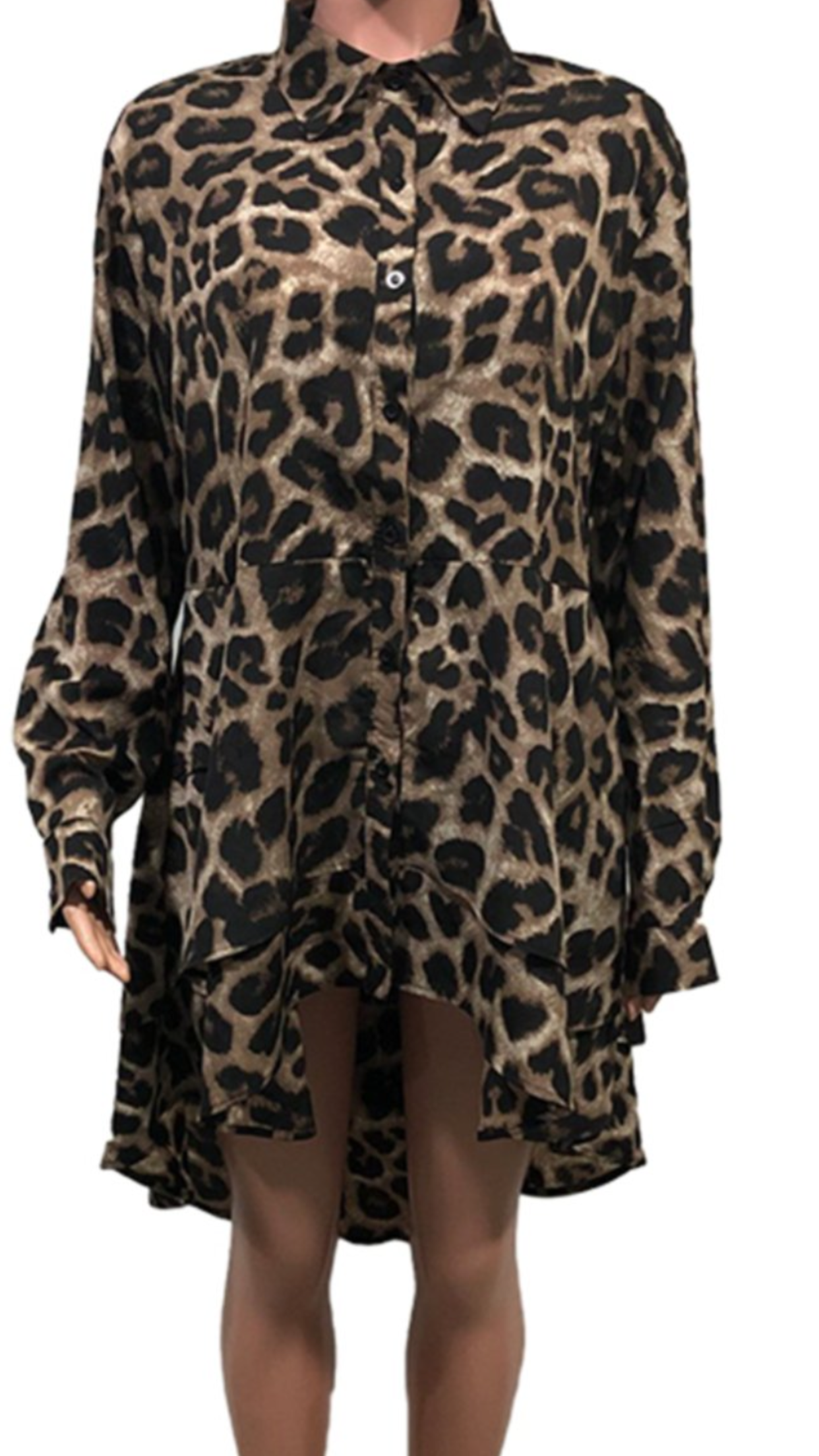 PS Leopard Print Sheer Blouse