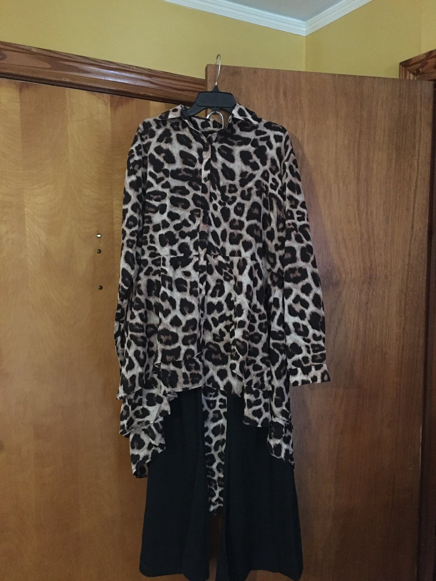 PS Leopard Print Sheer Blouse