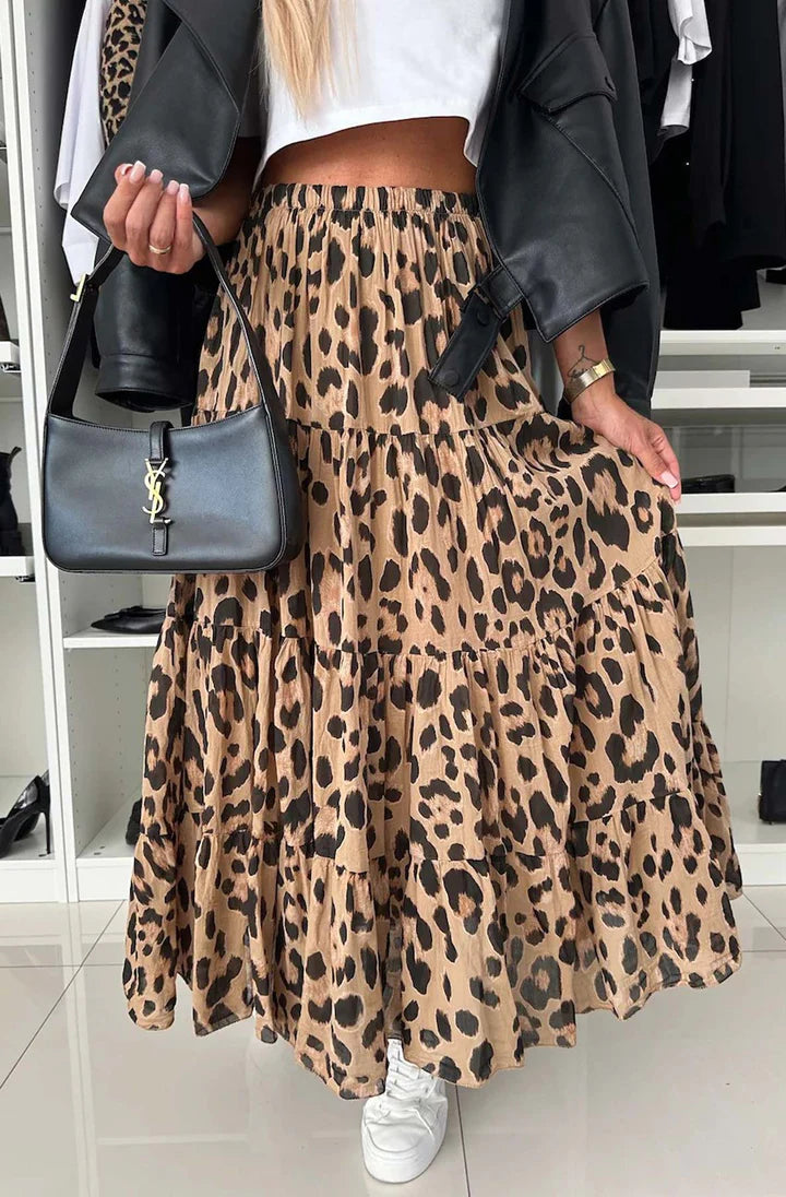 Leopard Print Maxi Skirt