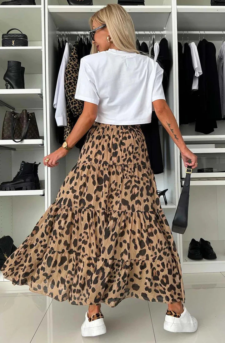 Leopard Print Maxi Skirt