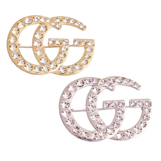 GG Rhinestone Brooch