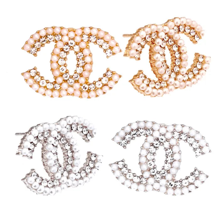 CC Pearl & Rhinestone Earrings