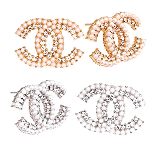 CC Pearl & Rhinestone Earrings