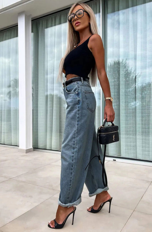 High Waist Barrel Jeans