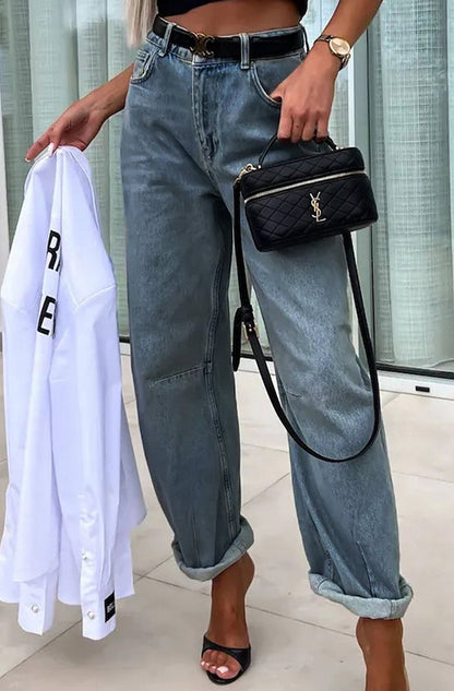 High Waist Barrel Jeans