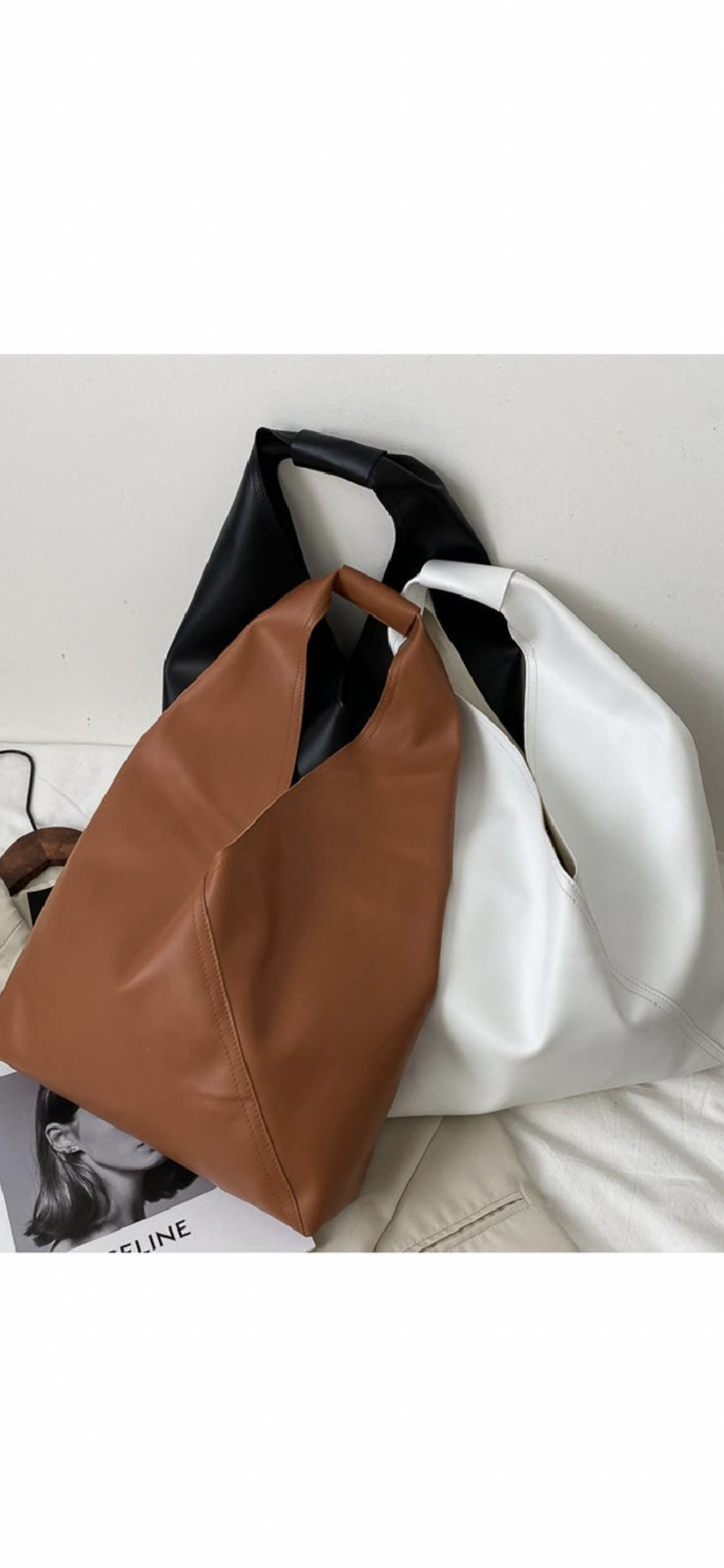 Vegan Leather Open Capacity Bag