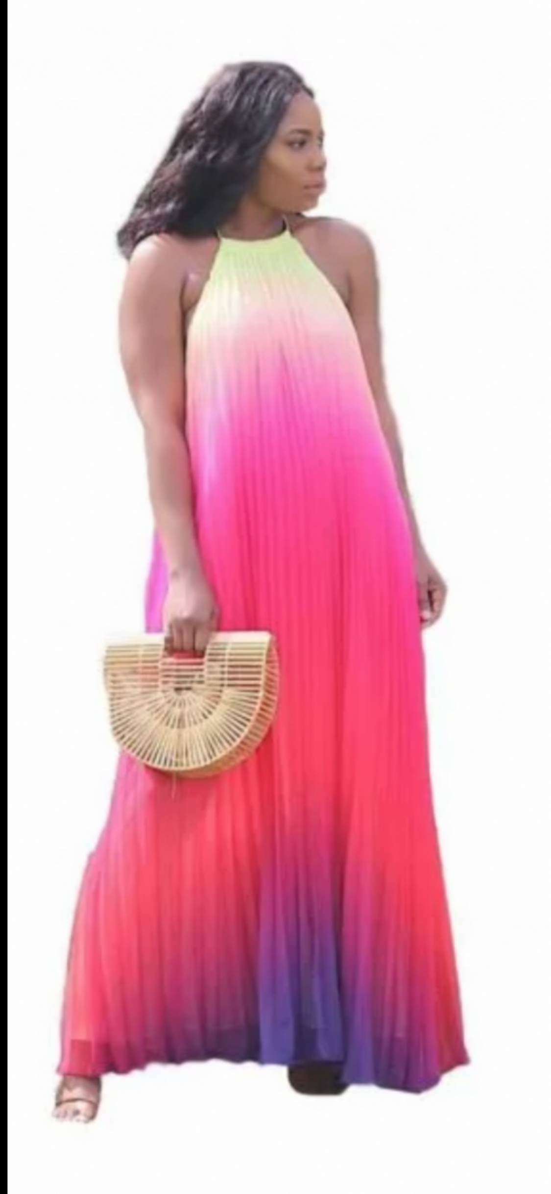 Ombré Maxi Halter Dress