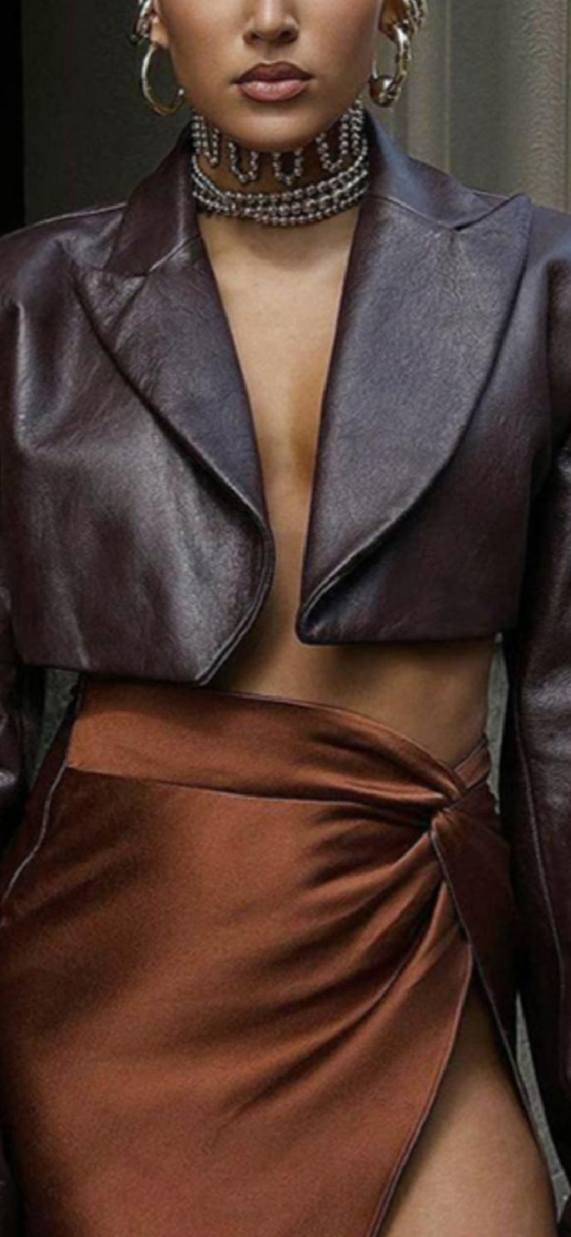 Faux Leather Crop Jacket