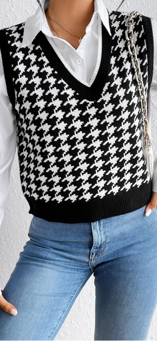 Houndstooth Sweater Vest