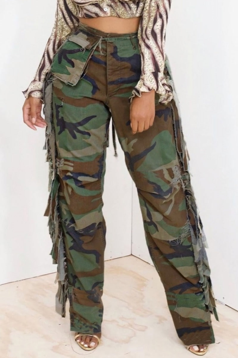 Camo Fringe Pants