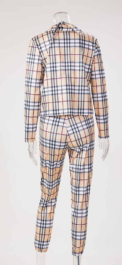 Plaid Pants Set