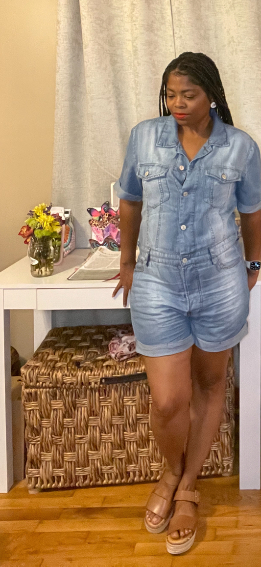 Denim Romper