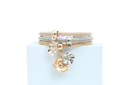 Meshed Flower Charm Bracelets