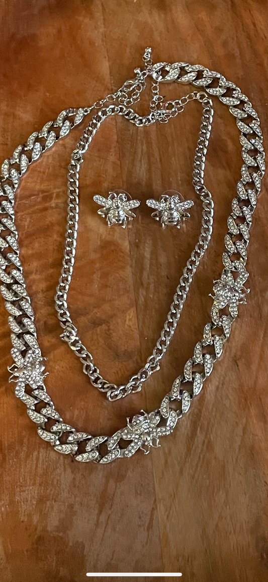 Inspired Iced Cuban Chain Set