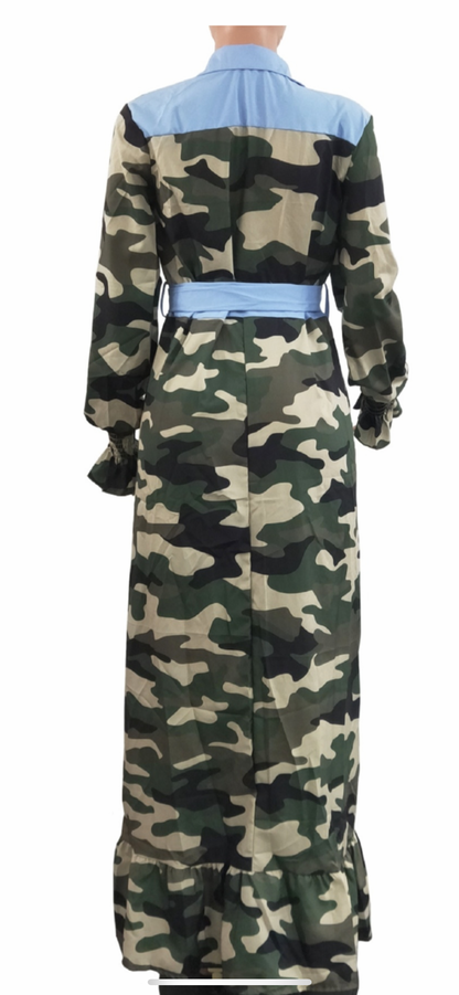 PS Camo and Blue Maxi Dress