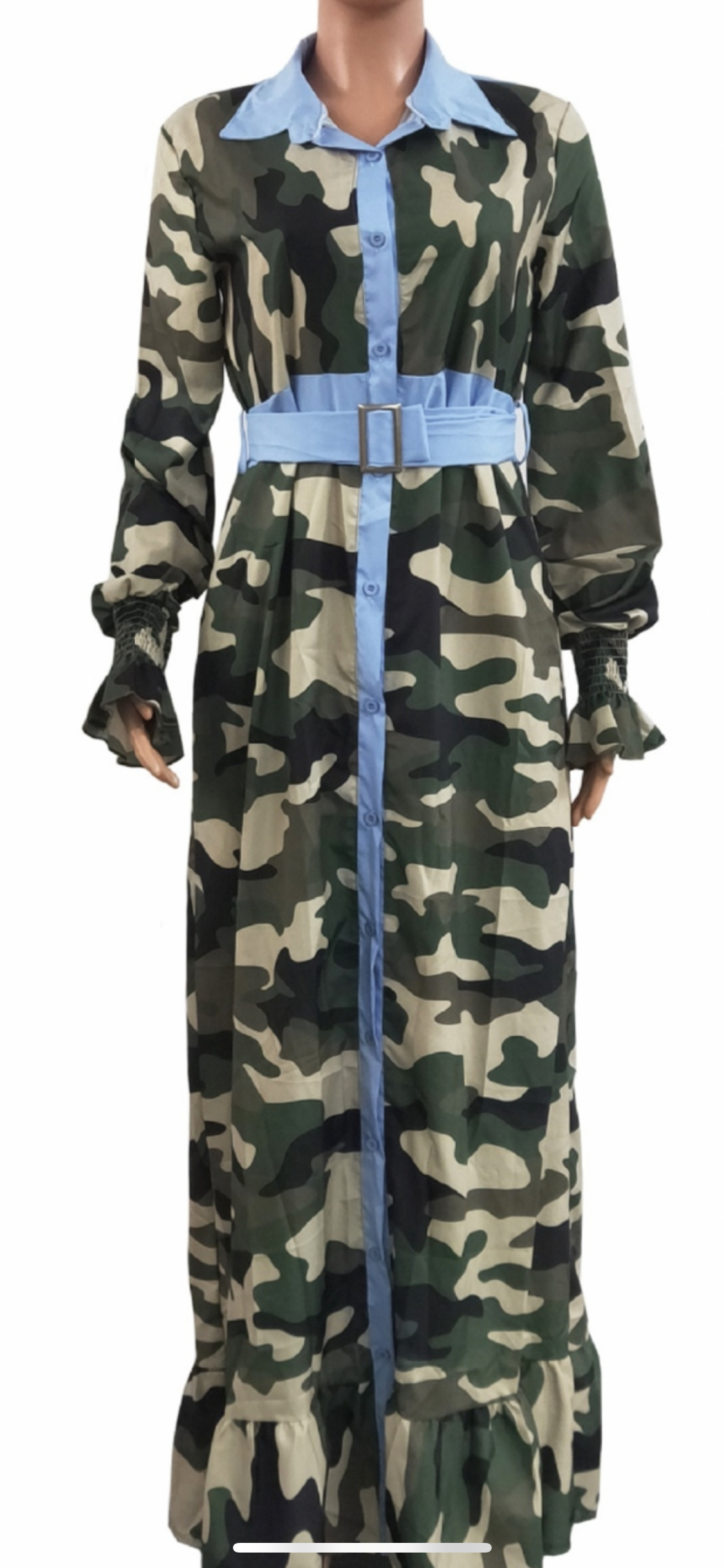 PS Camo and Blue Maxi Dress